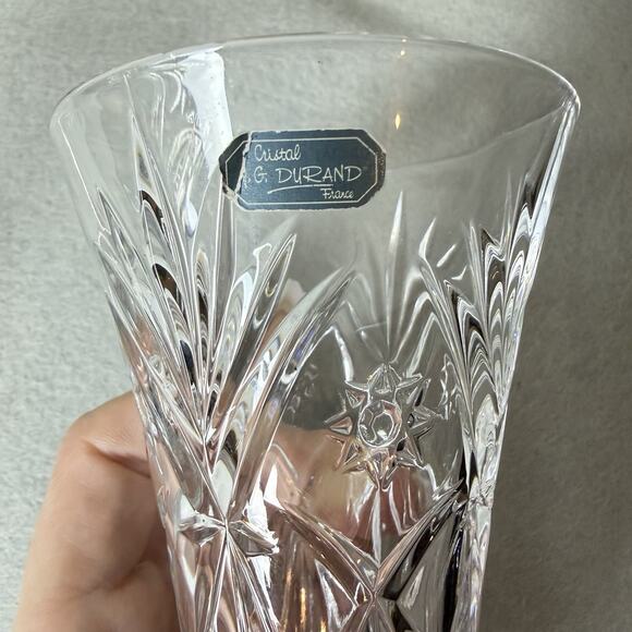 Set Of 2 J G Durand France Cut Lead Crystal Flutes Champagne Wedding - Picture 2 of 5